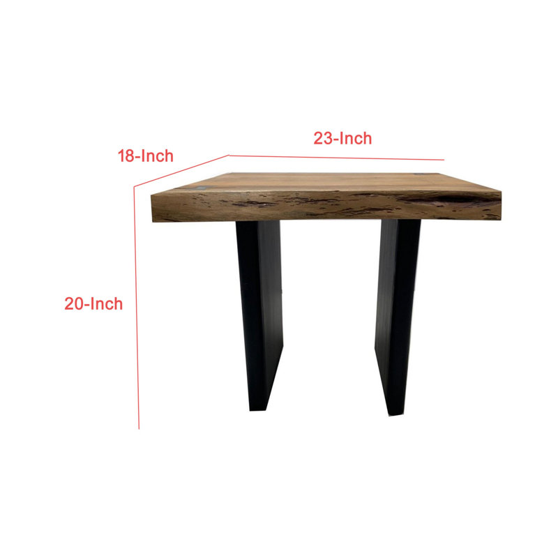 Ferrey Solid Wood Top End Table