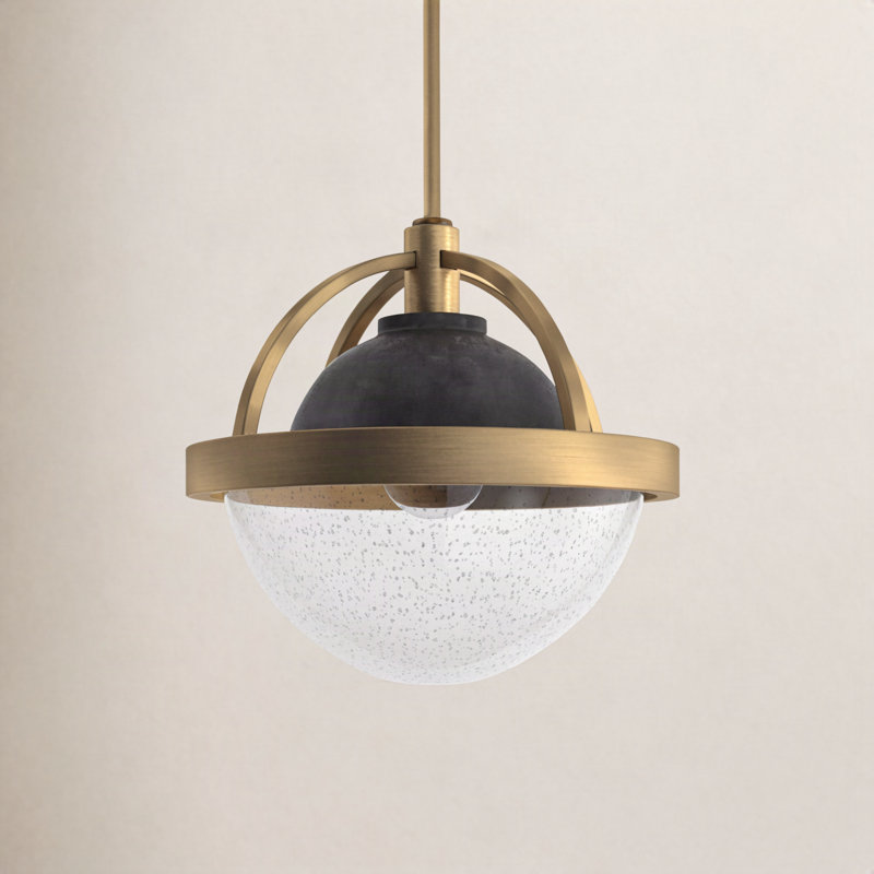 Kathryn 1 - Light Single Pendant, Heritage Brass, Black