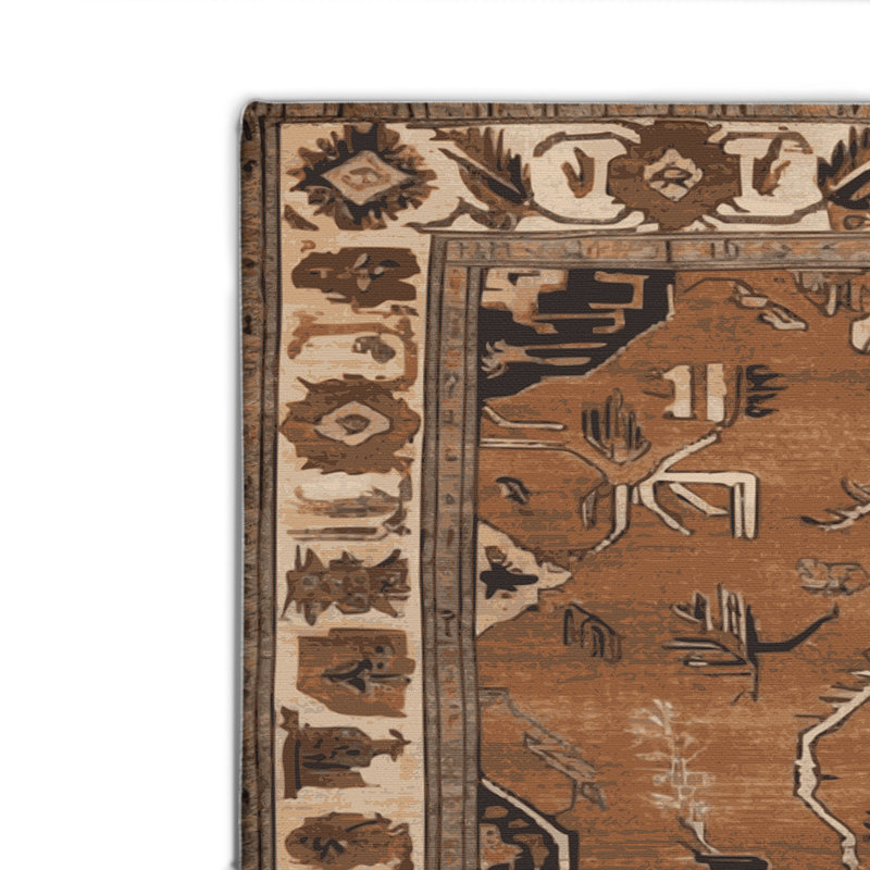 Persian Brown Indoor and Outdoor Area Rug, Rectangle 2' x 3'