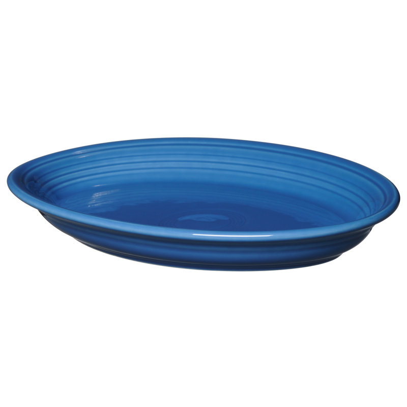 Plat de service ovale Fiesta Serveware, Lapis, H 1,75 po x l 13,62 po x L 13,62 po