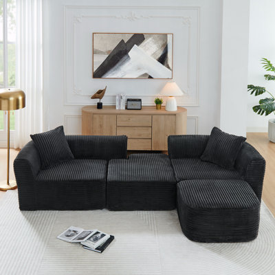 Canapé modulaire avec repose-pieds mobile