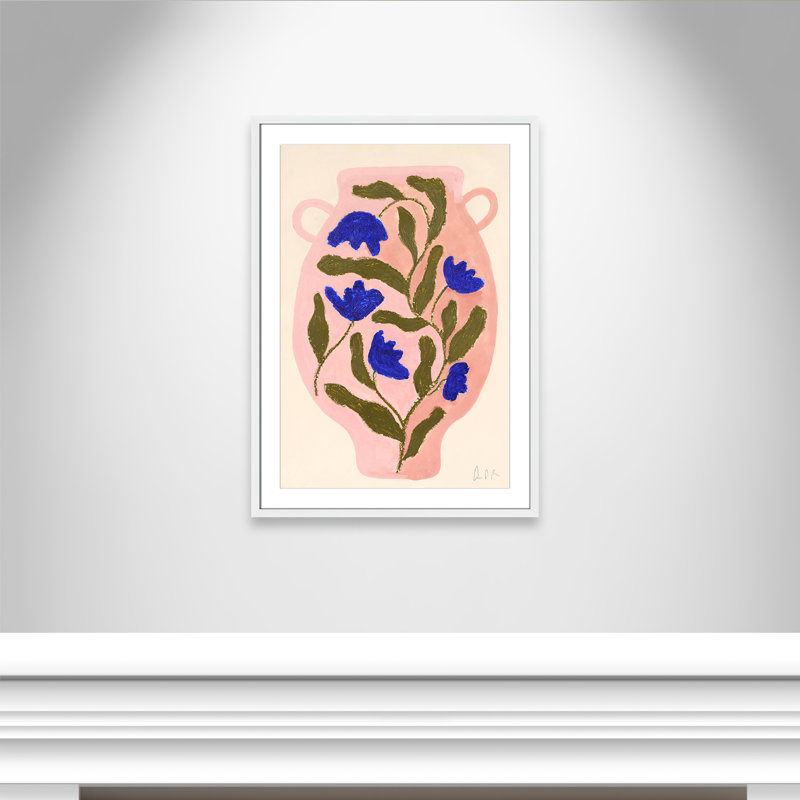 Vase n ° 01 par Camilla Bergqvist, Reproduction encadrée blanche avec passe-partout, H 35,5 po x l 25,5 po x P 1,25 po