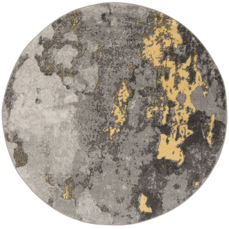 Drury Abstract Area Rug, Round 201cm
