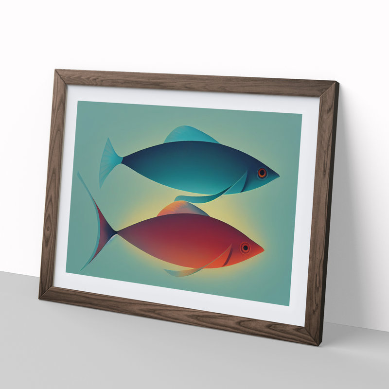 Unbelievable Fish - Framed Print, 46cm H x 64cm W x 2cm D, Walnut Framed