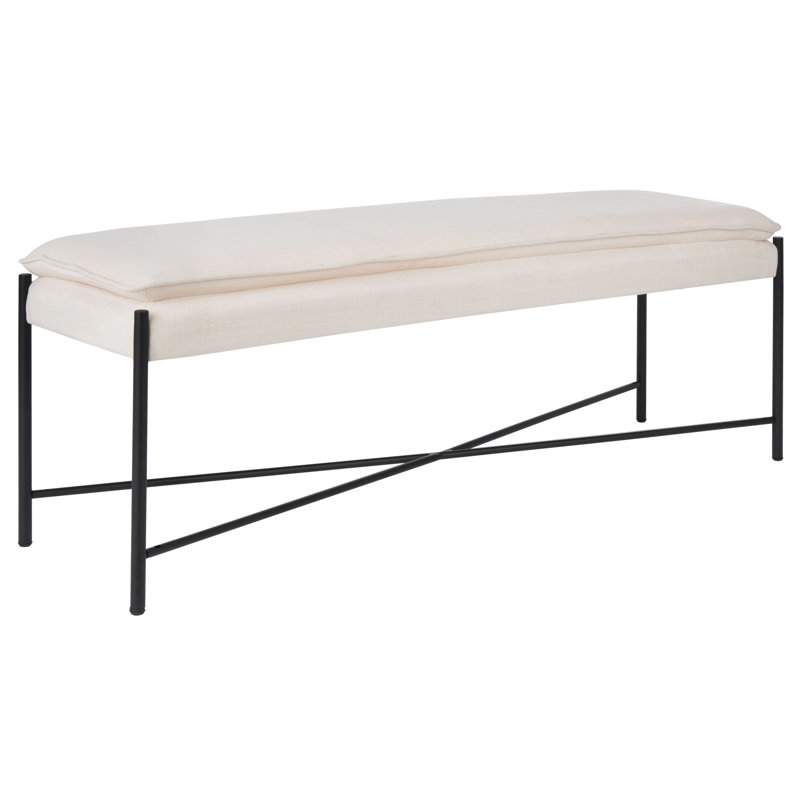 Banc rembourré Braylon, Beige clair