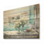 Fenêtre bleue vue sur la plage Blooms II - fenêtres côtières sur bois-1888348813