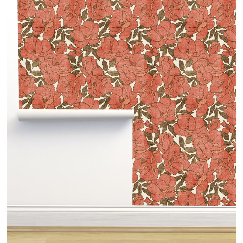 Rouleau de papier peint texturé L 12 pi x l 2 po Amy Mac Ready Designs, Rose foncé