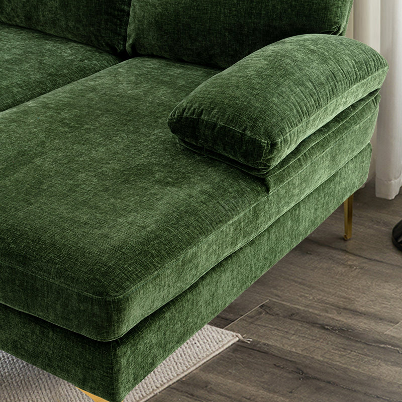 Canapé modulaire 3 pièces Donnica, 100 % polyester vert