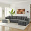 Canapé modulaire en U en chenille avec nuage et porte-gobelets-1204367867-1204367865