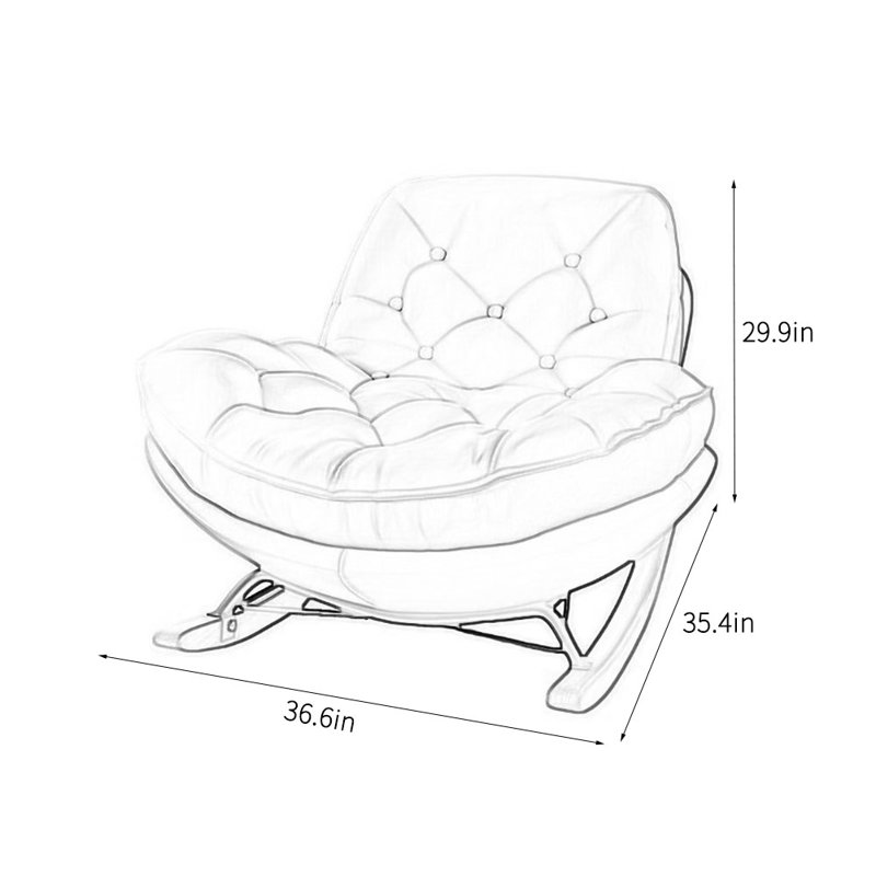 Chaise berçante élégante, romantique et élégante, Jaune