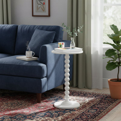 Petite table moderne moderne pour petits espaces, table de bout / table de chevet décorative avec pieds en bois massif pour le salon, la chambre à coucher et le bureau