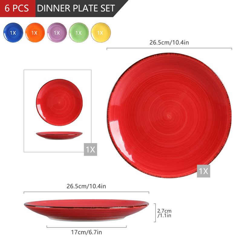 BOMOOTIUR Dinner Plate, Rainbow