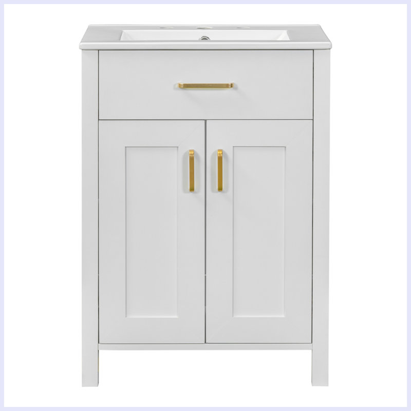 Ensemble de meuble-lavabo moderne avec lavabo en céramique