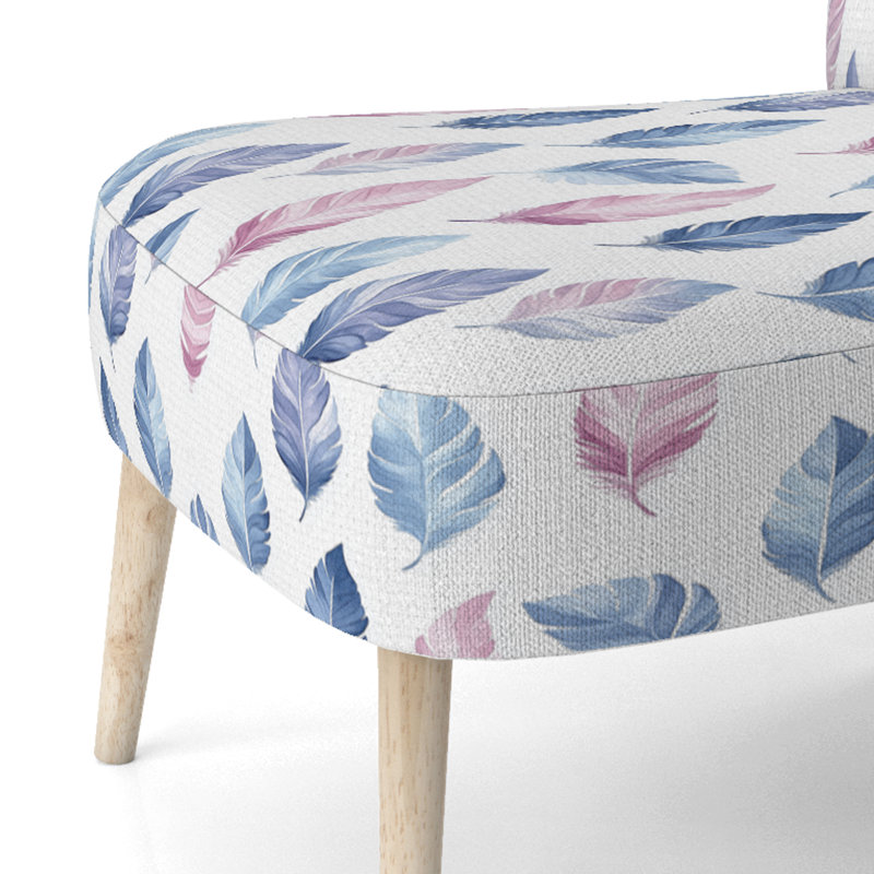 Chaise rembourrée Kids Feathers, Chaise d'appoint sans accoudoirs