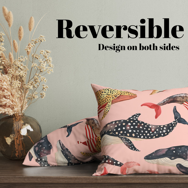 Housse de coussin Whales, H 22 po x l 22 po
