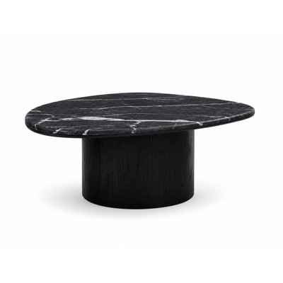 Jade 36" Organic Coffee Table - Black Oak and Nero Marble