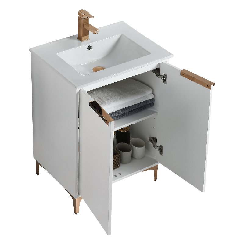 Ensemble de meuble-lavabo simple 24 po Keiper, Or mat