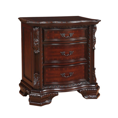 3 Nightstand In , Solid Wood Bedroom Accent Piece Traditional Nightstand,