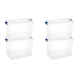 Homz 112 Qt. Heavy Duty Clear Plastic Stackable Storage Containers (6-pack)