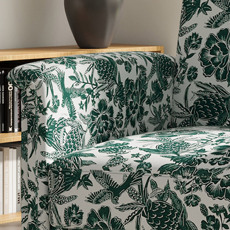 29" Wide Floral Upholstered Armchair With Solid Wood Legs, Traditional Accent Chair For Living Room And Bedroom(Set of 2)
