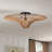 Retro Rattan Flush Mount Ceiling Light for Entryway Living Room Hallway-705982169