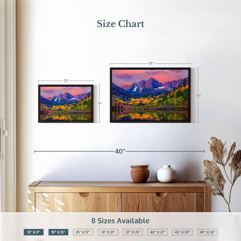 Alvord Maroon Bells Autumn Beauty, H 13 po x l 19 po