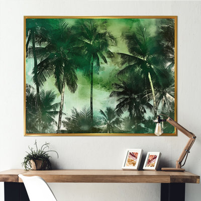 Impression sur toile palmier monochrome, paradis I - palmiers