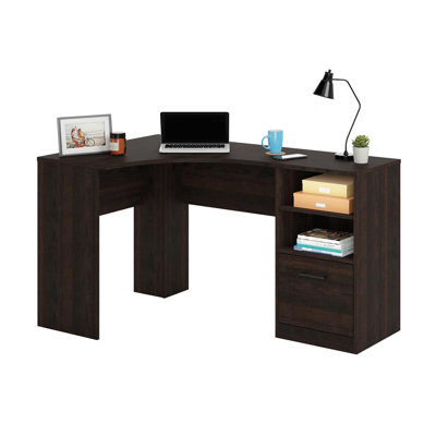 Corner Desk, Brown Finish