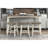 Transitional 4-Piece Counter Height Set, Table And Counter Height Stools And Coffee Solid Rubberwood Furniture