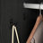 2 Door Wood Wardrobe For Bedroom With Hanging Clothing Rod Inside The Cabinet And 2 Drawers For Storage Organization, Built-In Induction Light Multifunctional Closet With Mirror, Black