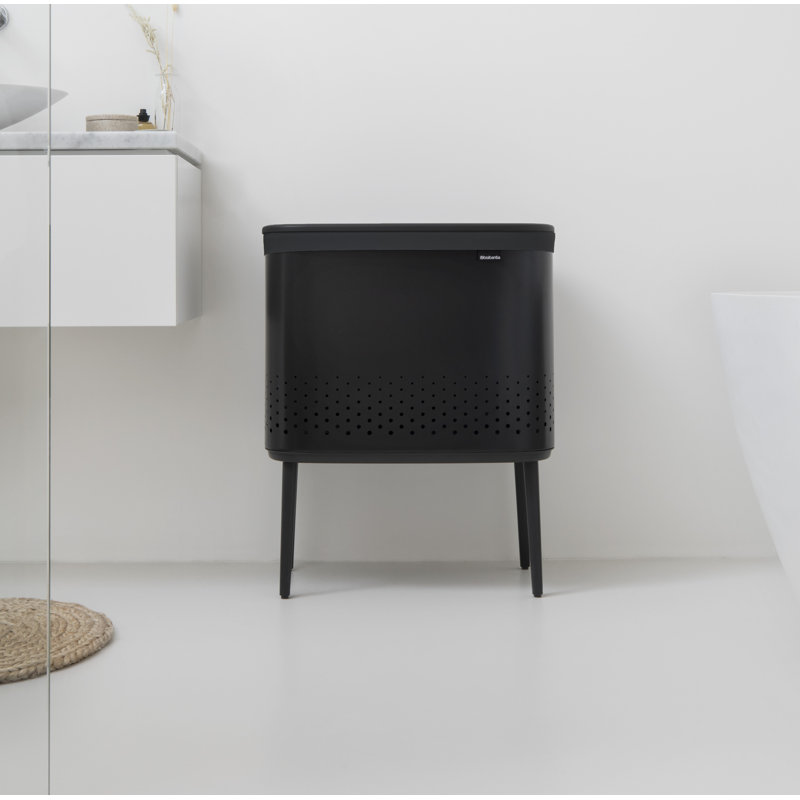 Bo Metal Laundry Hamper, Matt Black