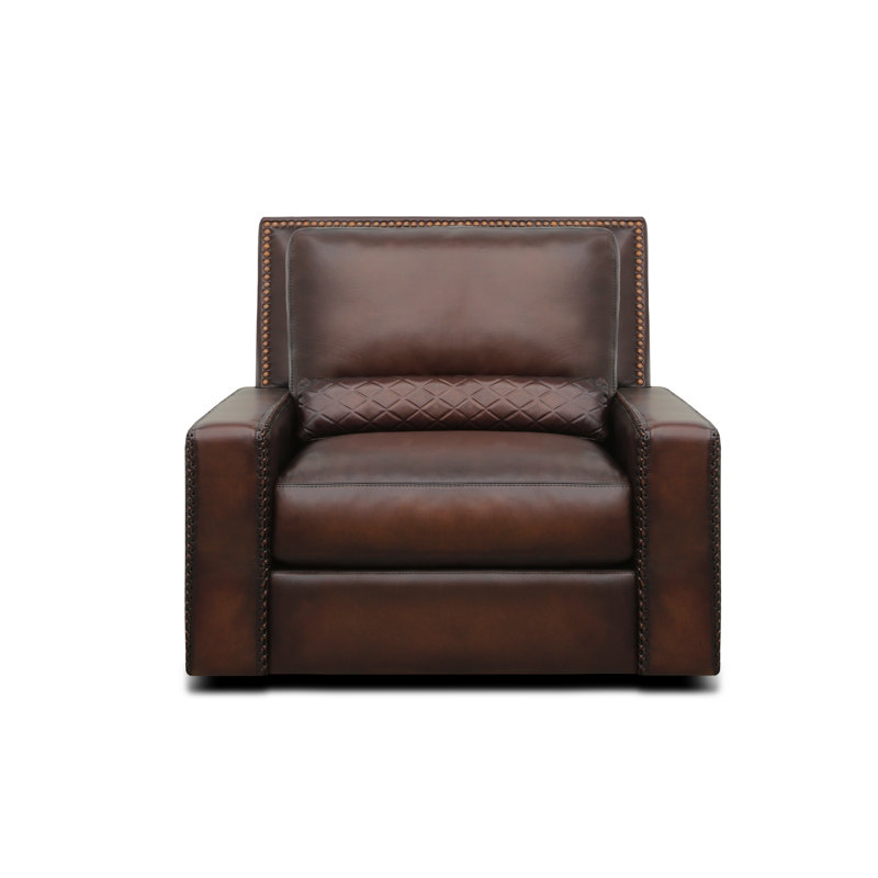 Urban Cowboy Leather Swivel Chair And A Half, Polo (Maestro Artisano), Espresso