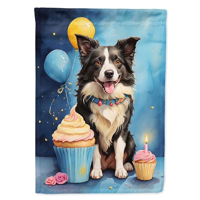 Drapeau «Happy Birthday House», Border Collie