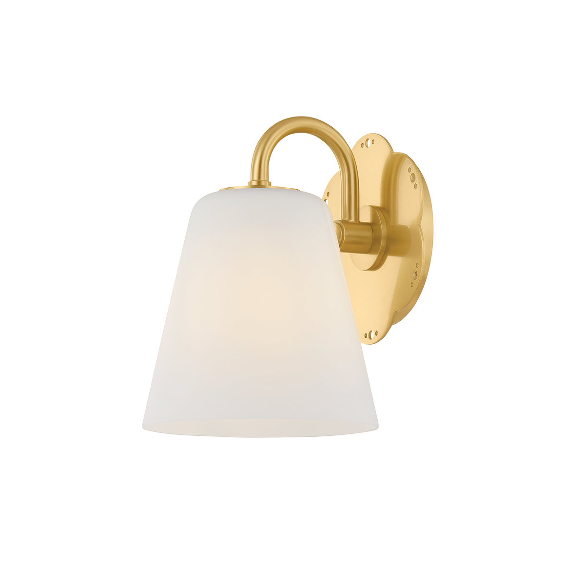Single Light Bath Sconce, Brushed Brass