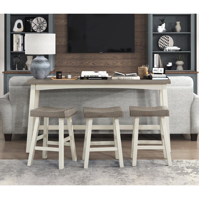 Avenlea Console Table, Grey/Antique White, 36.5"H x 72"L x 18"W