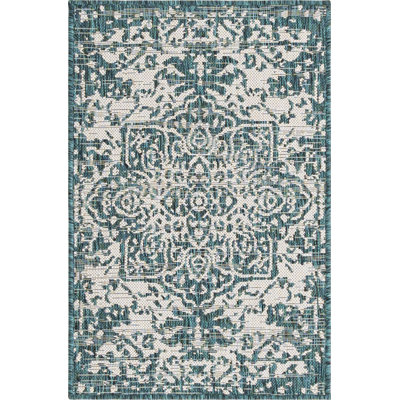 Power Loom Teal Indoor/Outdoor Rug