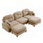 Canapé modulaire en chenille 3 places avec 2 coussins et 2 repose-pieds-137075006
