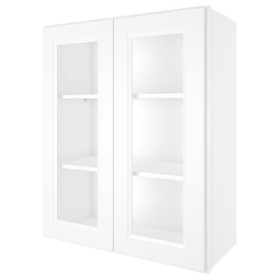 HOMEIBRO Cozy Design, armoire murale traditionnelle standard en contreplaqué, prête à assembler, 76 cm (L) x 30 cm (P) x 91 cm (H), blanc traditionnel