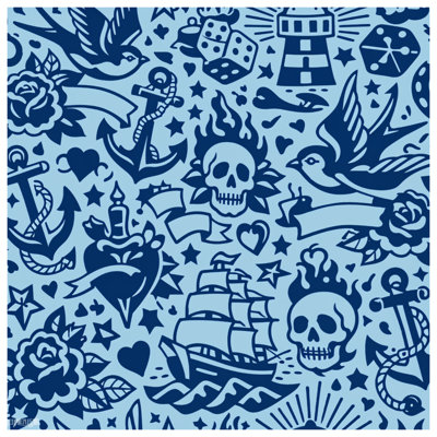 Nautical Tattoo Pattern Comforter