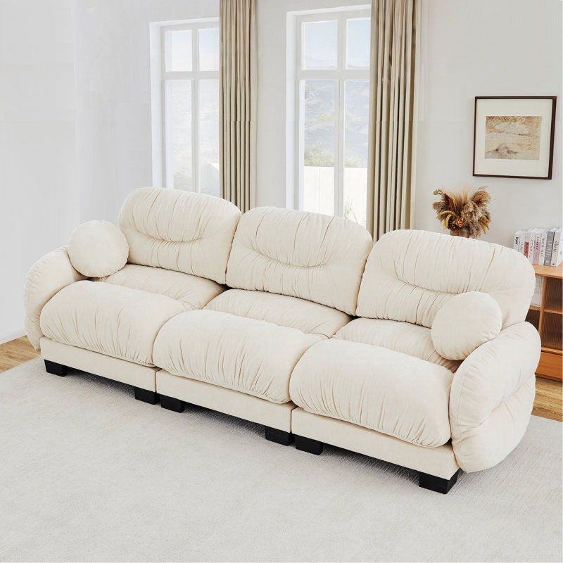Canapé modulaire 3 places Chenille, Chenille beige