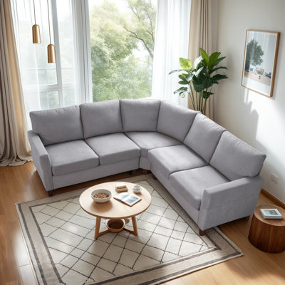 85 In L Shaped Corner Couch, 5 Seat Modular Sectional Sofa For Living Room by Latitude Run