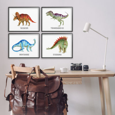  Ensemble de 4 giclées éducatives de dinosaures éducatifs par Brett Blumenthal