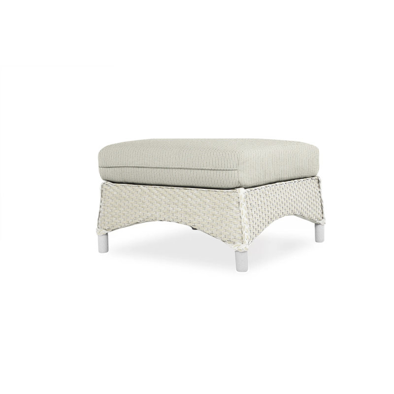 Mandalay Outdoor Ottoman, Antique White, Bright Side Fog