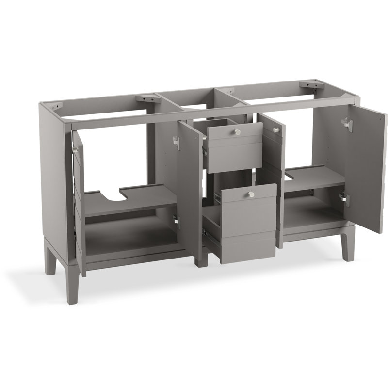Helst 60-In Bathroom Vanity Set, Mohair Gray