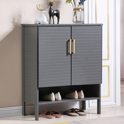 Rangement pour chaussures en alliage d'aluminium gris foncé