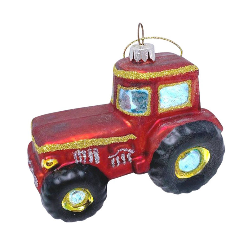 7cm Glass Hanging Figurine Ornament, Red