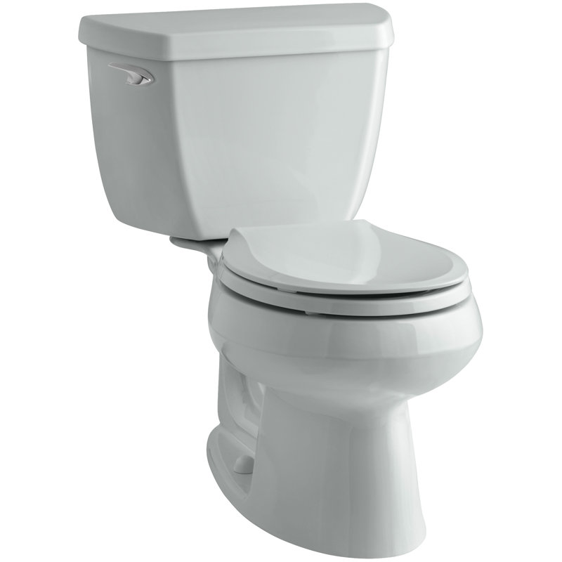 Toilette ronde deux pièces à économie d'eau Wellworth® 1,28 GPF (siège non inclus), Gris glacé, Left-Hand