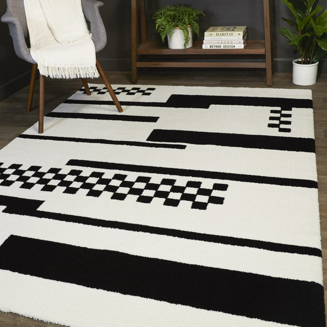 Batasi Abstract Ivory Area Rug Brayden Studio® Rug
