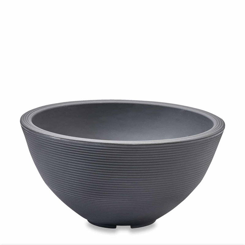Pot à fleurs en résine Delano, H 13 po x l 26 po x p 26 po, Gris ardoise