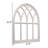32 Inch Distressed White Wood Arched Window Frame Wall Decor, Handmade Rustic Window Pane